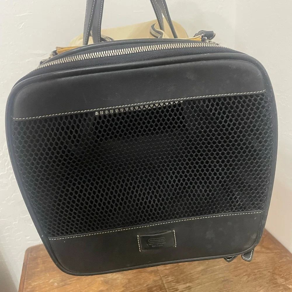 Coach Black and Tan Pet Bag